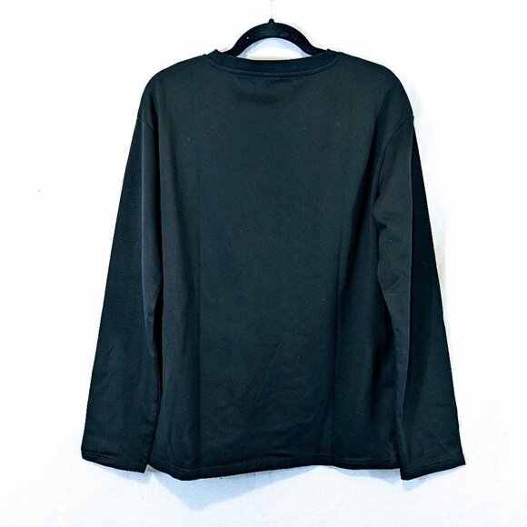 NWOT Black Long Sleeve Pullover Sweatshirt Top Size M - Picture 2 of 5